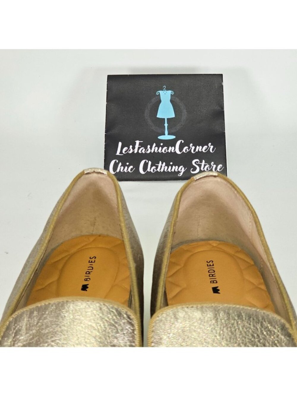 Birdies Women's Metallic Gold Leather The Swift Slip On Shoes Size 10.5 2139 - Picture 13 of 16